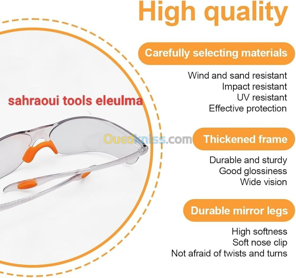 Lunettes de sécurité transparente