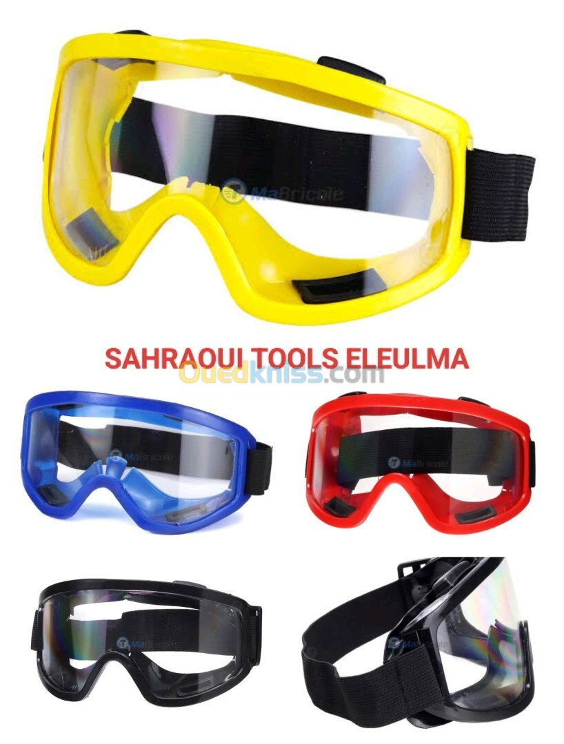 Lunettes de protection transparent anti buée, Anti-poussière étanche, monture Jaune ,