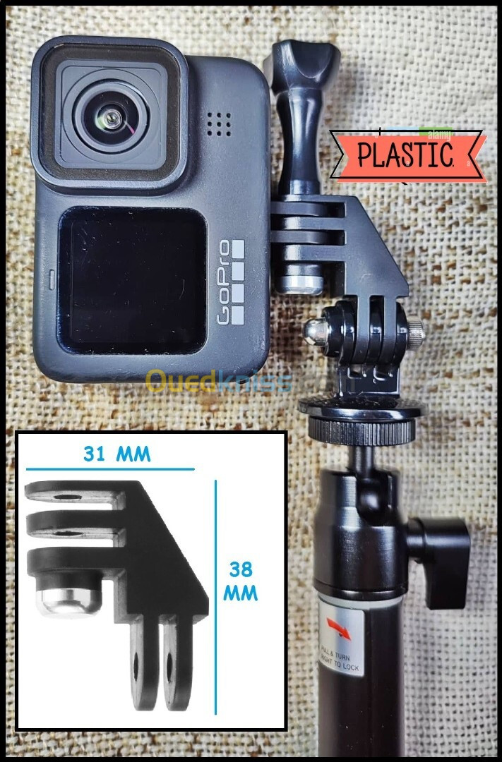 Fixation verticale pour GoPro action cam 