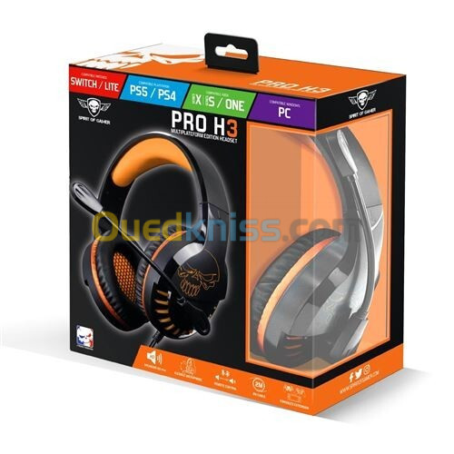 CASQUE PRO SPIRIT OF GAMER - H3 MULTIPLATEFORME EDITION