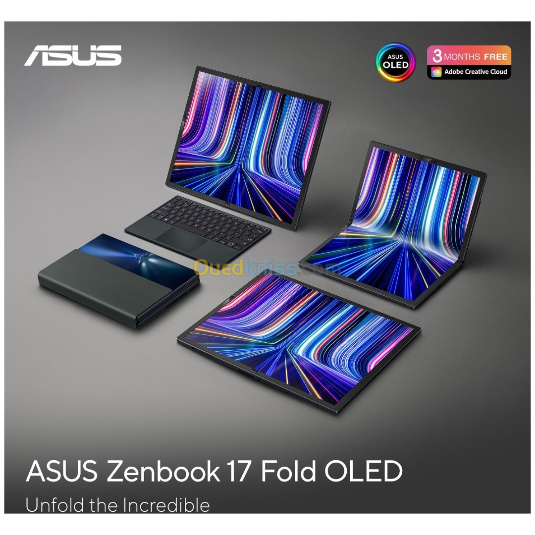 ASUS ZENBOOK FOLD 17 | TACTILE REPLIABLE OLED 17.3" 4K | INTEL Evo CORE I7 1250U |16GB RAM| 1TO SSD 
