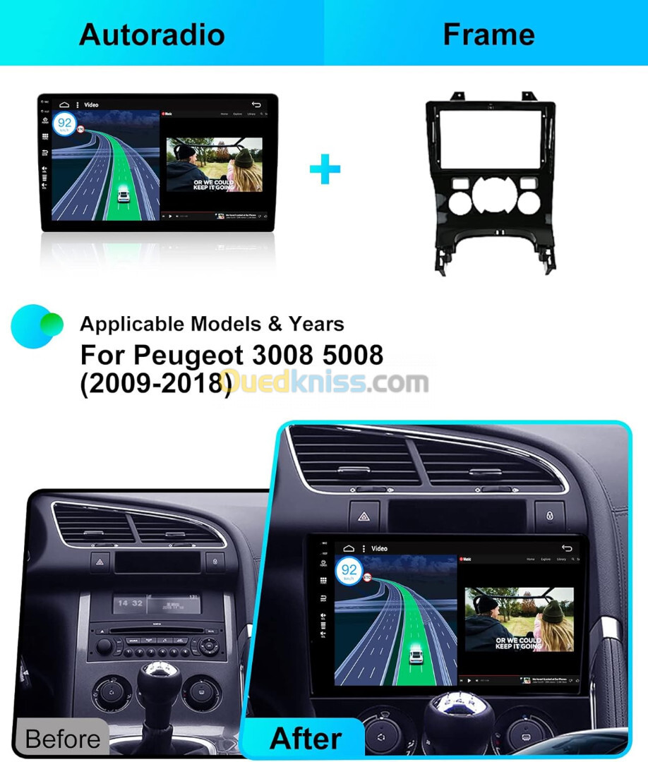 autoRadio ANDROID Peugeot 508/3008/5008/107