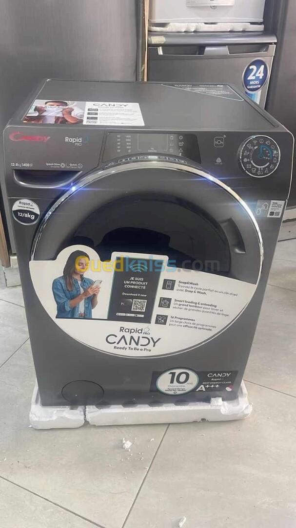 PROMO Machine à laver CANDY 12Kg 1400Tr/Mn Nouveau modèle Séchante Noir 87000Da/ Gris 89000Da