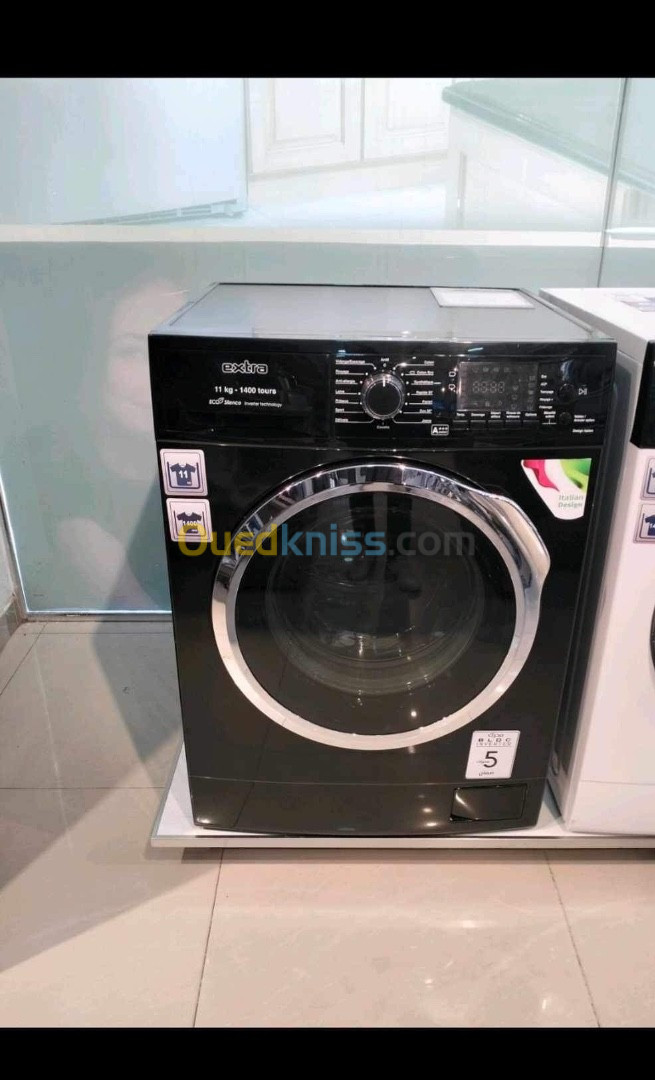 Promo Machine à laver 11Kg Extra (Blanc/noir/gris)54000Da