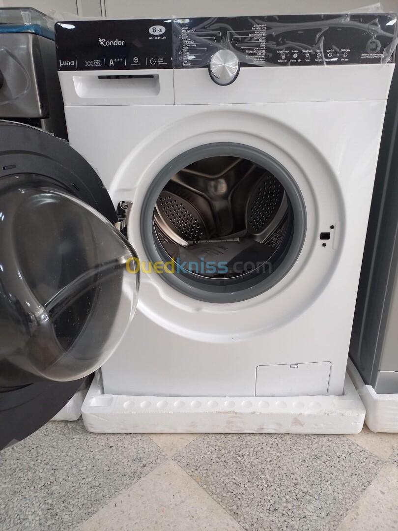 PROMO Machine à laver CONDOR LUNA 8Kg 1400Tr/mn Blanc 53000Da/ Gris 57000Da+غسول الملابس باطل