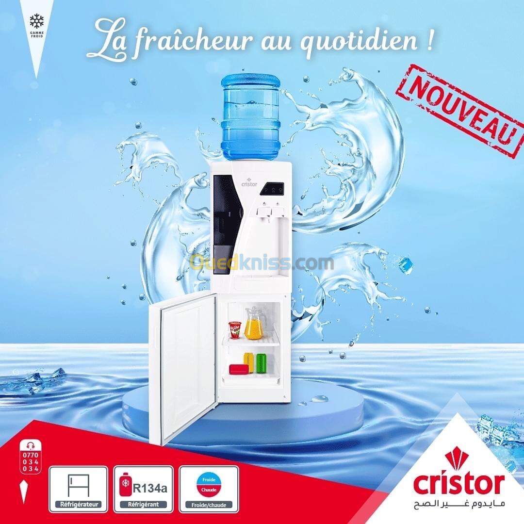 PROMO Fontaine Deau Froid et Chaud  CRISTOR avec petit Réfrigérateur et Porte Goblet 22000Da