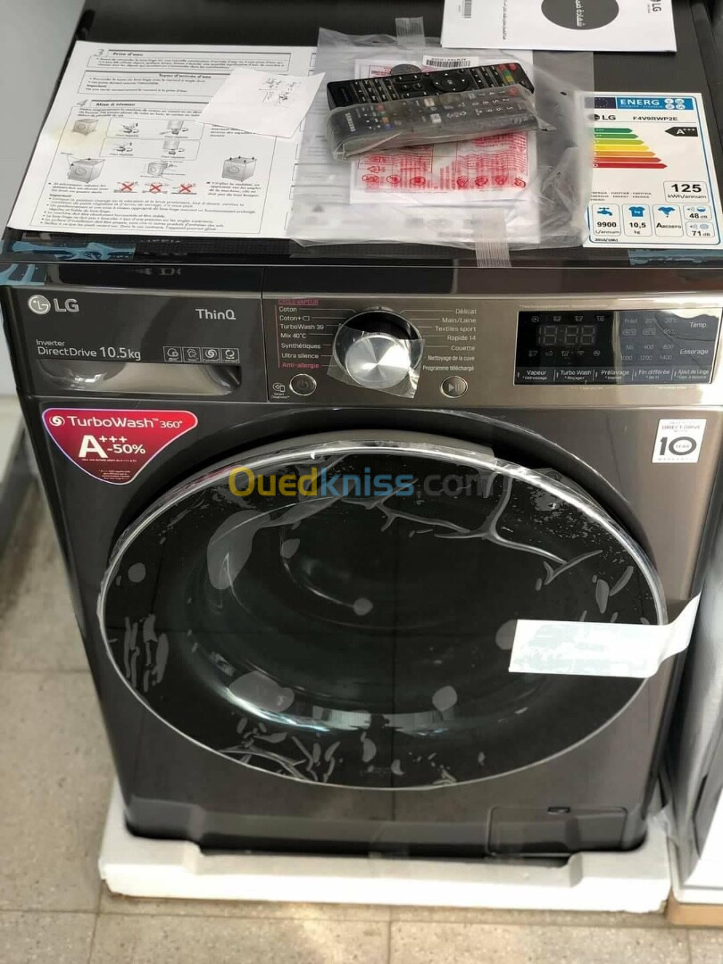 PROMO Machine à laver LG 10,5Kg TurboWash Séchante 109000Da+غسول الملابس 3لتر باطل