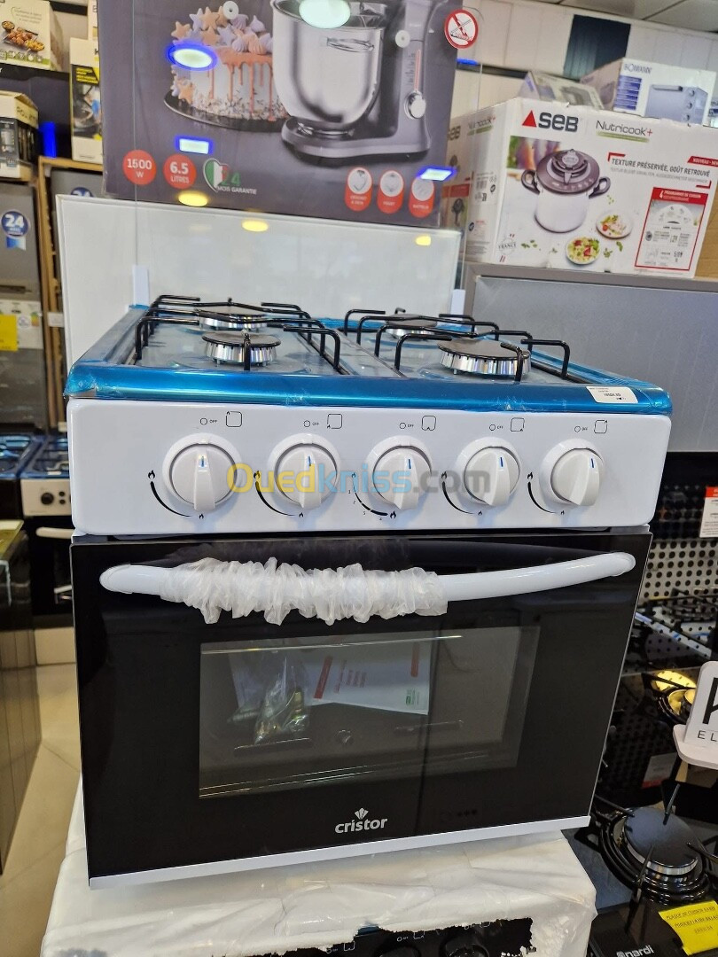 PROMO Mini Cuisinière Cristor 4feux 50cm Blanc/Noir/Gris 17500Da