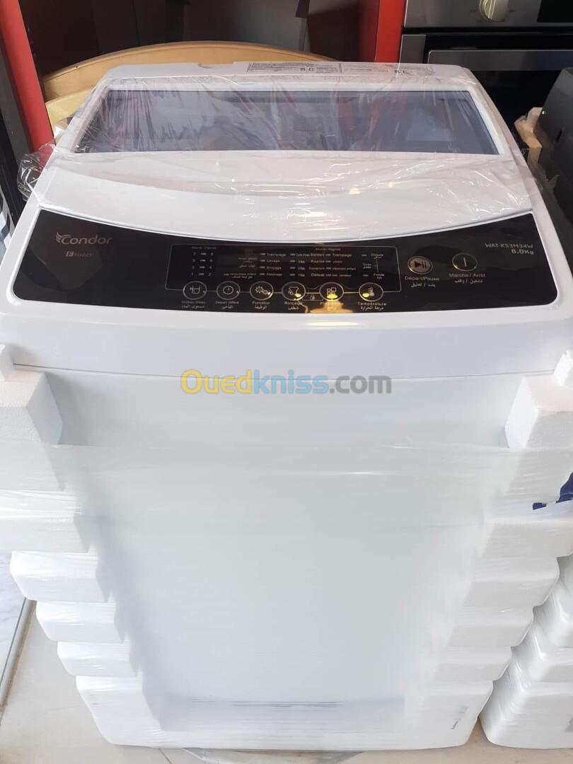 PROMO Machine à laver Automatique CONDOR la Top 8Kg Blanc 36500Da/ Gris 37000Da