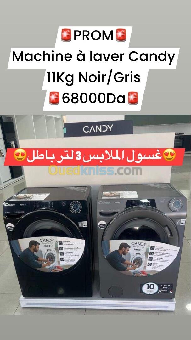 PROMO Machine à laver CANDY Nouveau Modèle 11Kg 1400Tr/Mn Gris/Noir 68000Da+غسول الملابس باطل 