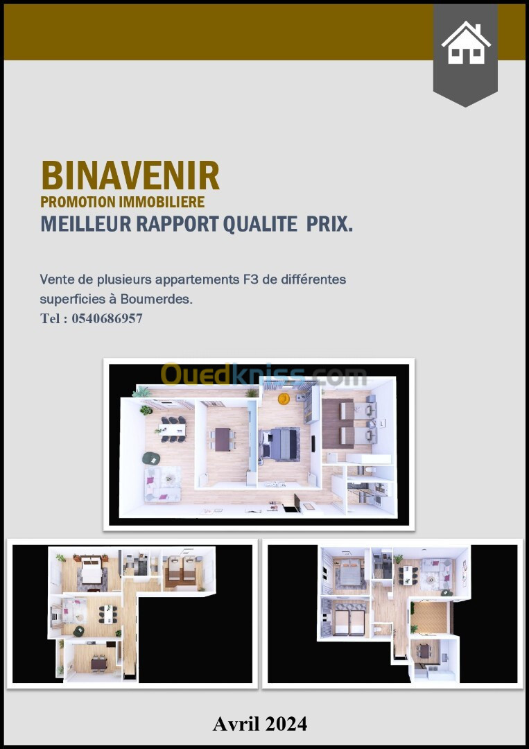 Vente Appartement F3 Boumerdès Boumerdes