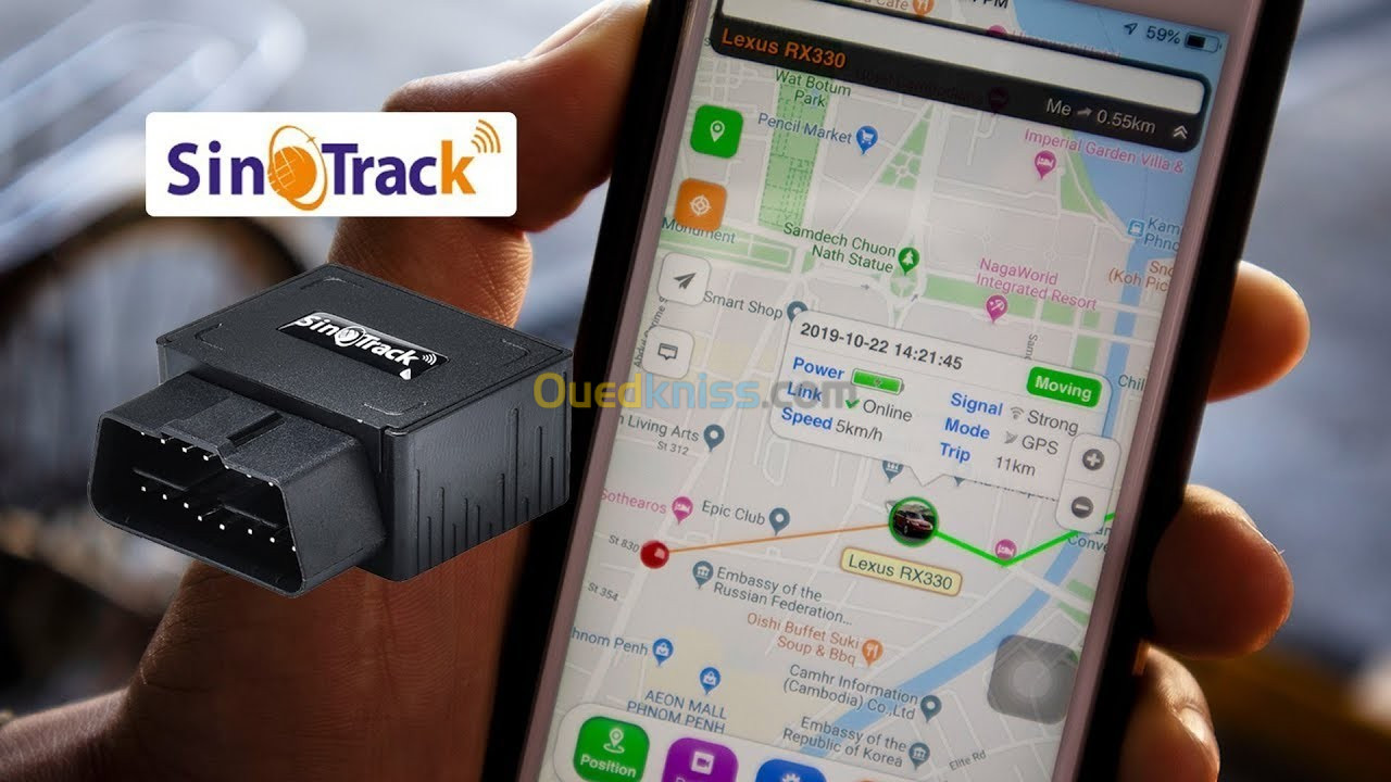 Sinotrack  traceur GPS st-902 avec connecteur OBDII/OBD2 GSM/GPRS 180 Ma/H