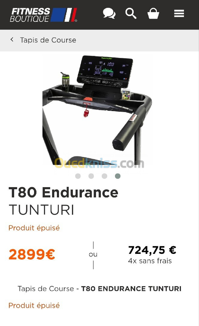 Tapis de course professionnel Tunturi T 80 endurance 