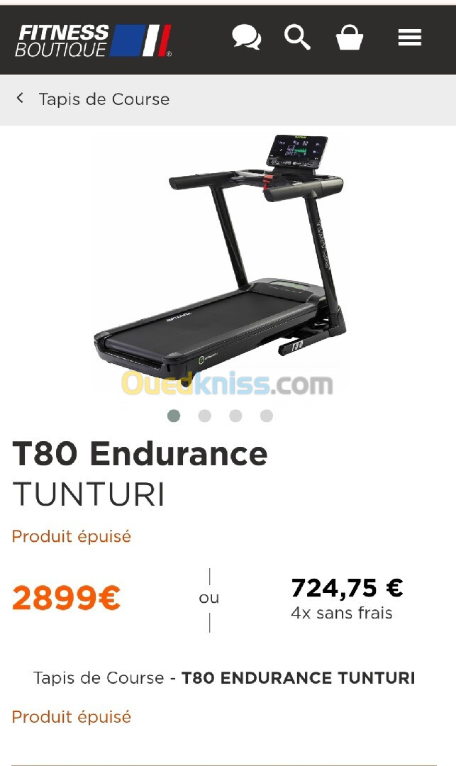 Tapis de course professionnel Tunturi T 80 endurance 