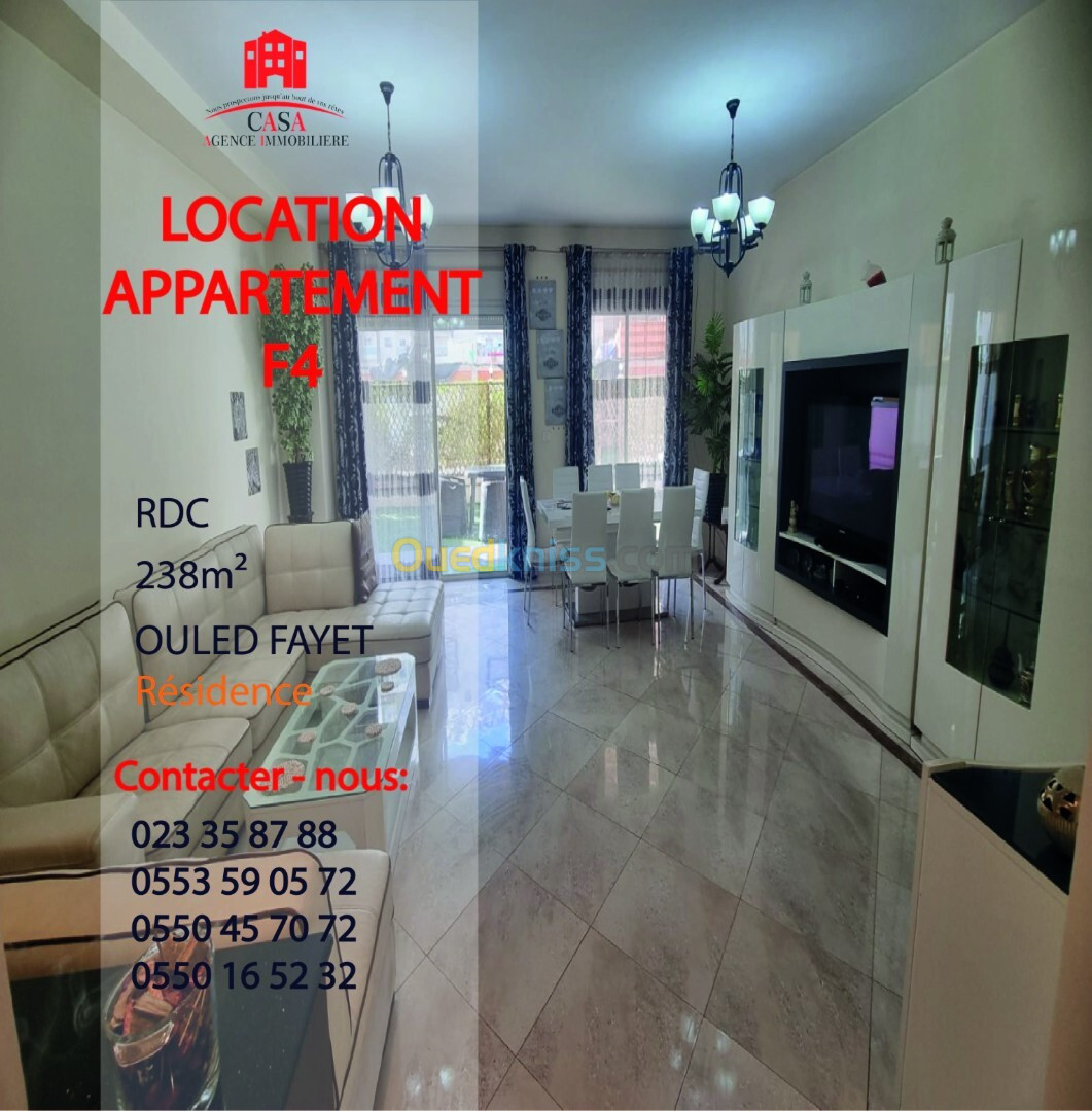 Location Appartement F4 Alger Ouled fayet