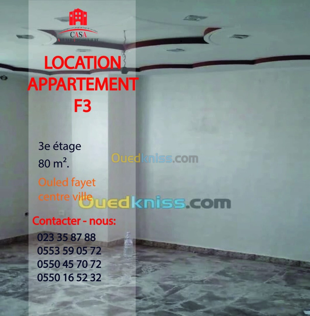 Location Appartement F3 Alger Ouled fayet