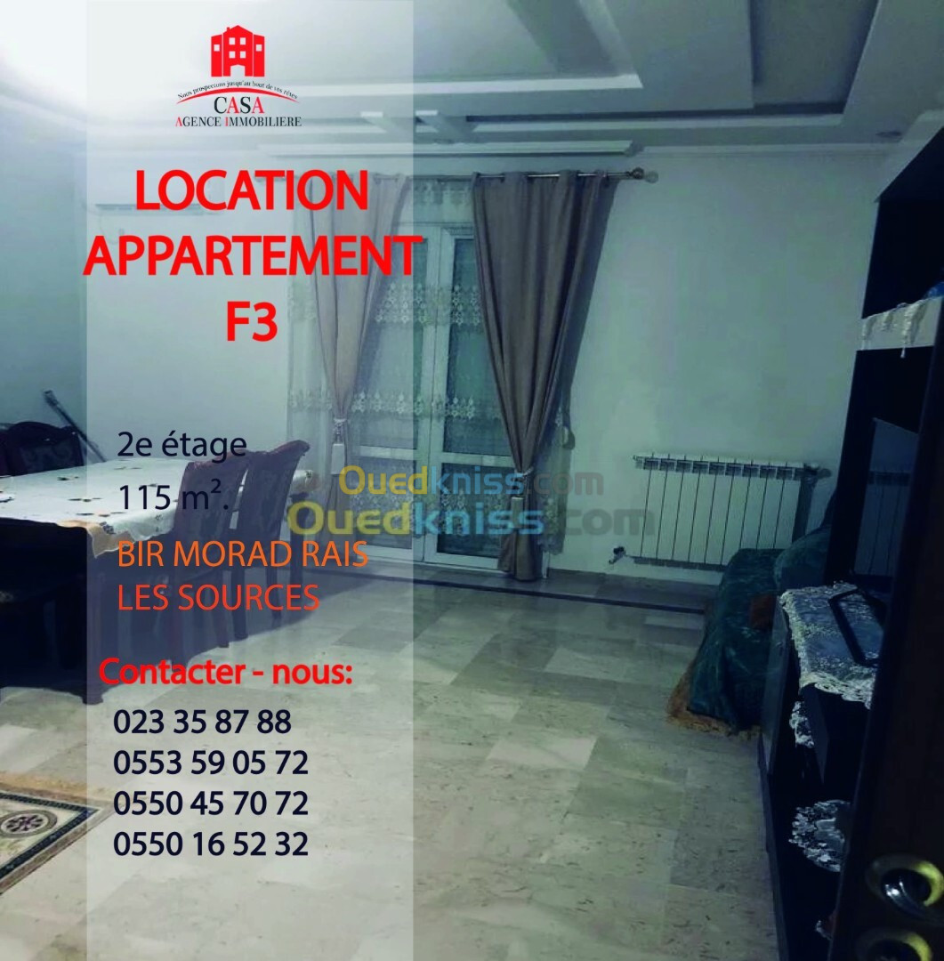 Location Appartement F3 Alger Bir mourad rais