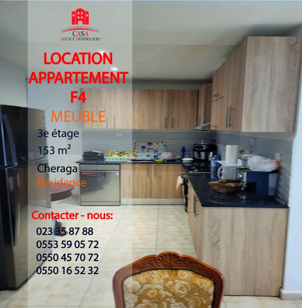 Location Appartement F4 Alger Cheraga