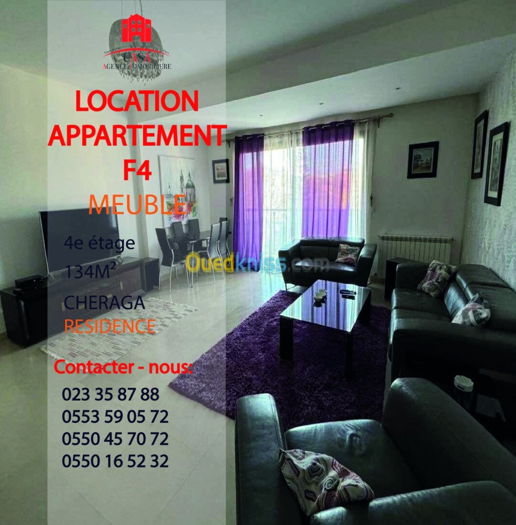 Location Appartement F4 Alger Cheraga