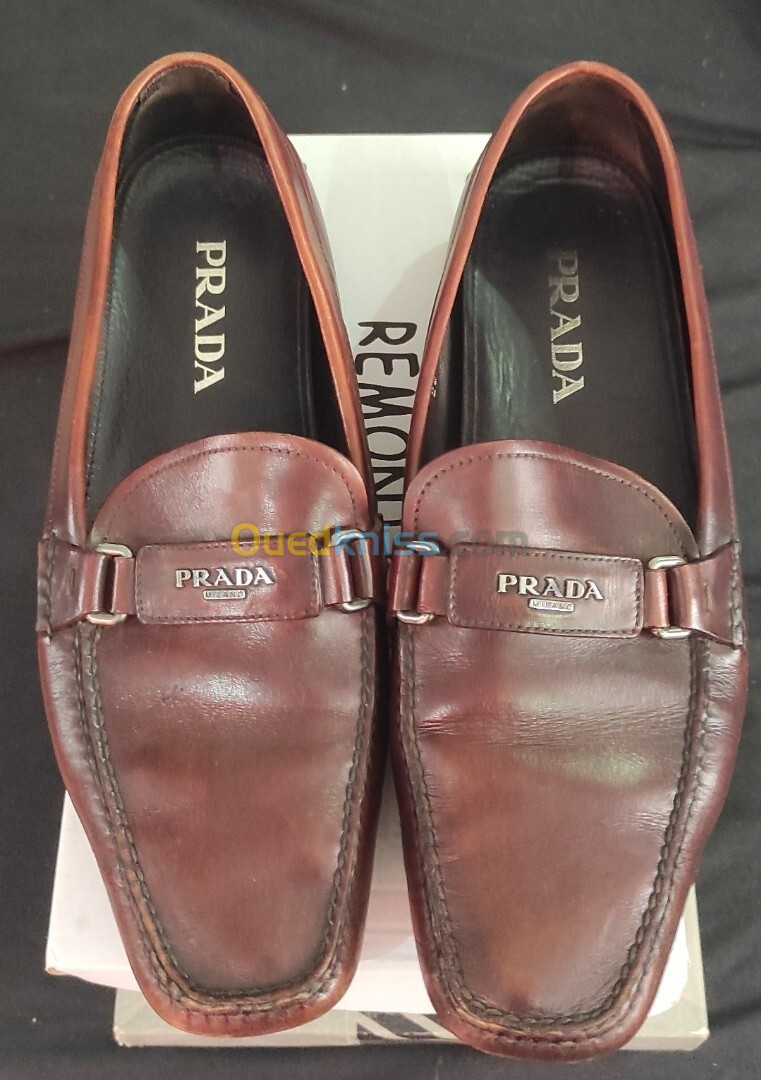 mocassins cuire prada