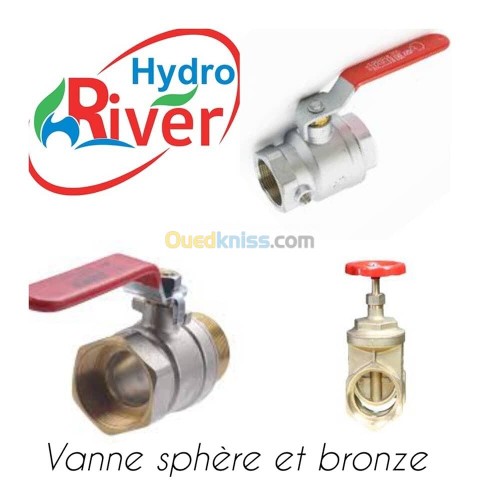 VANNE A COMPRESSIONS PEHD/BRONZE/SPHERIQUE.