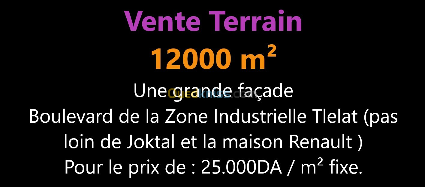 Vente Terrain Oran Oued tlelat