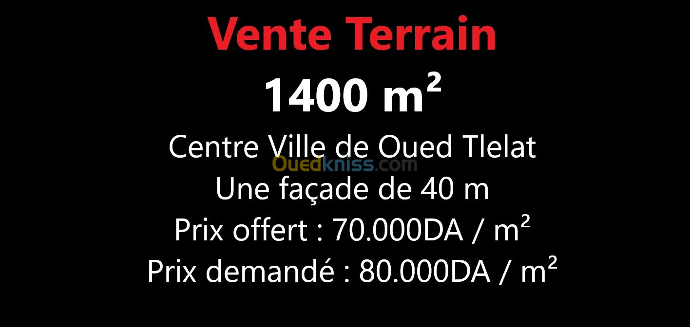 Vente Terrain Oran Oued tlelat