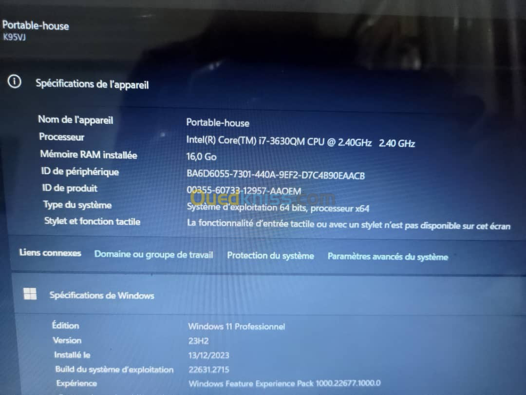 ASUS 16GO DE RAM ( acheté en France )