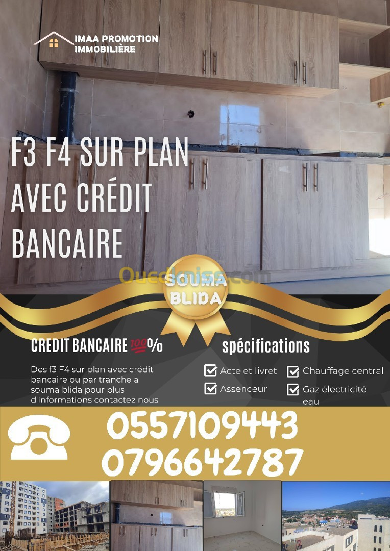 Vente Appartement F3 Blida Soumaa