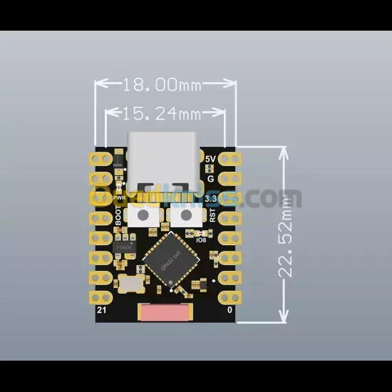 Carte de développement ESP32-C3 Super Mini WiFi Bluetooth 5.0 Type-C USB