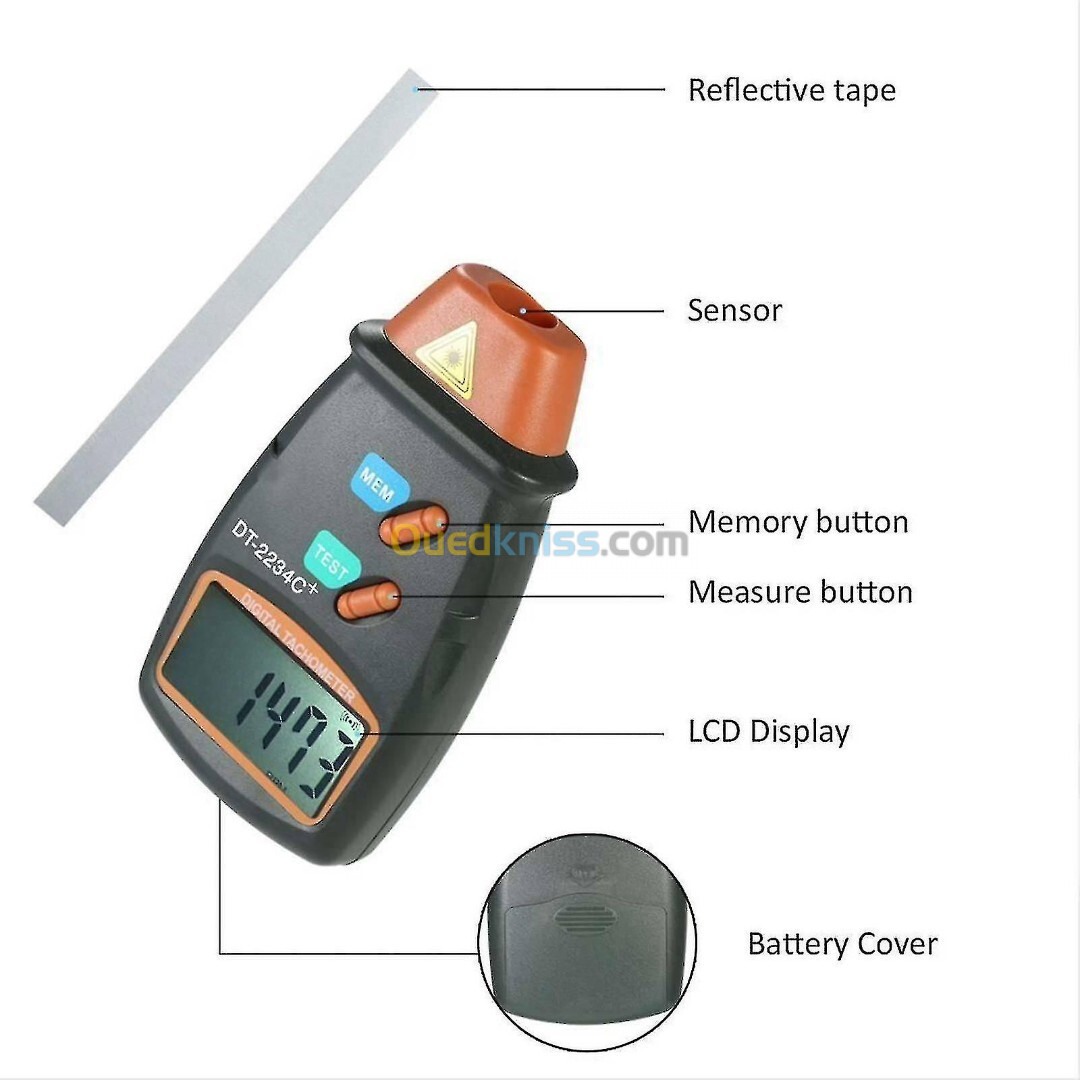 Tachymètre laser numérique DT-2234C+