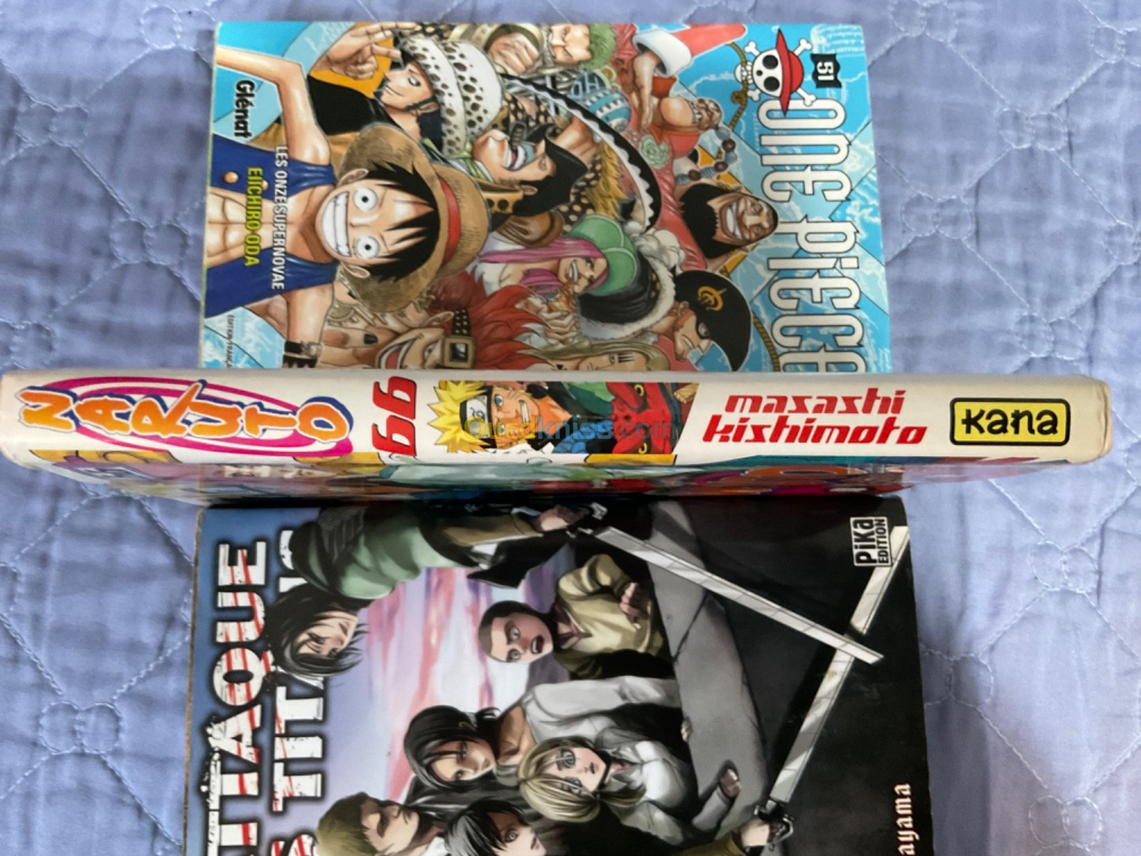 3 manga à vendre : L’attaque des titans / Naruto shippuden / one piece