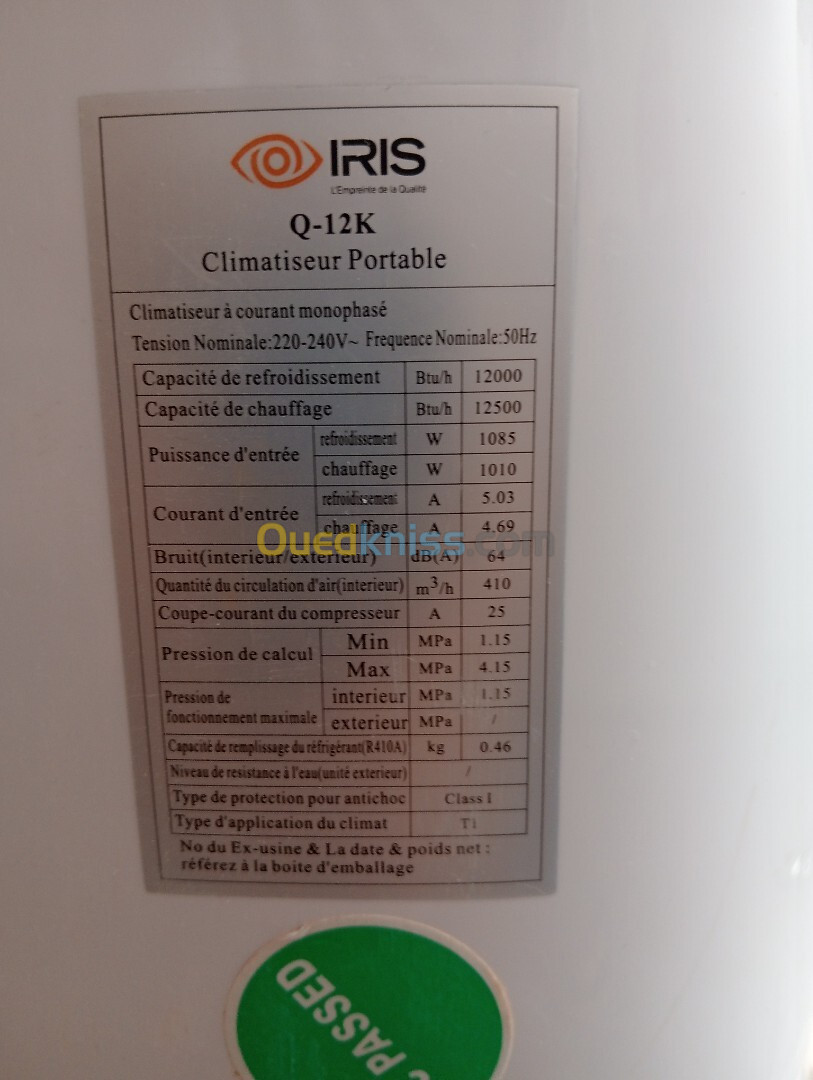 Climatiseur mobile IRIS 