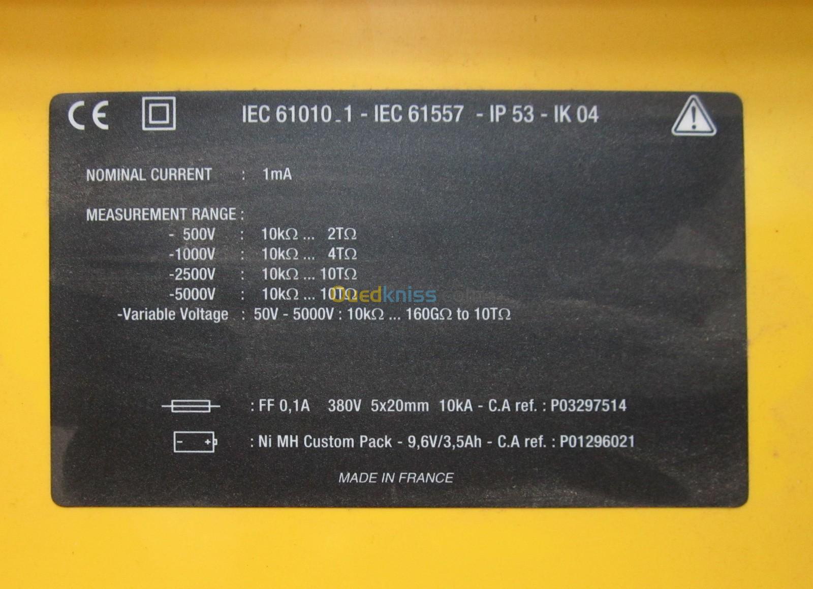 CA6545 - Contrôleur d'isolement numérique 5kV - CHAUVIN ARNOUX 