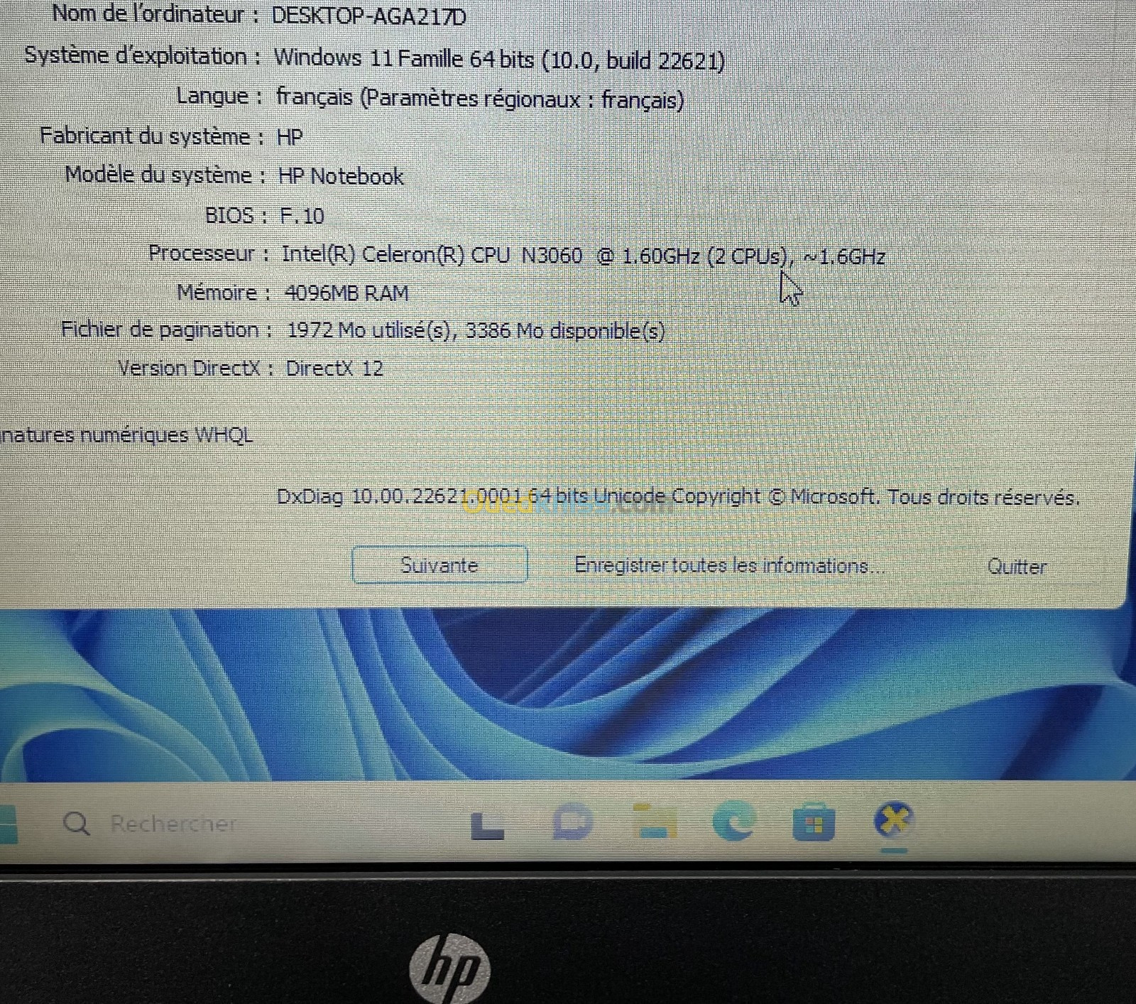 HP 14 AM009NF | Celeron N3060 4Go 32Go eMMC 14" HD