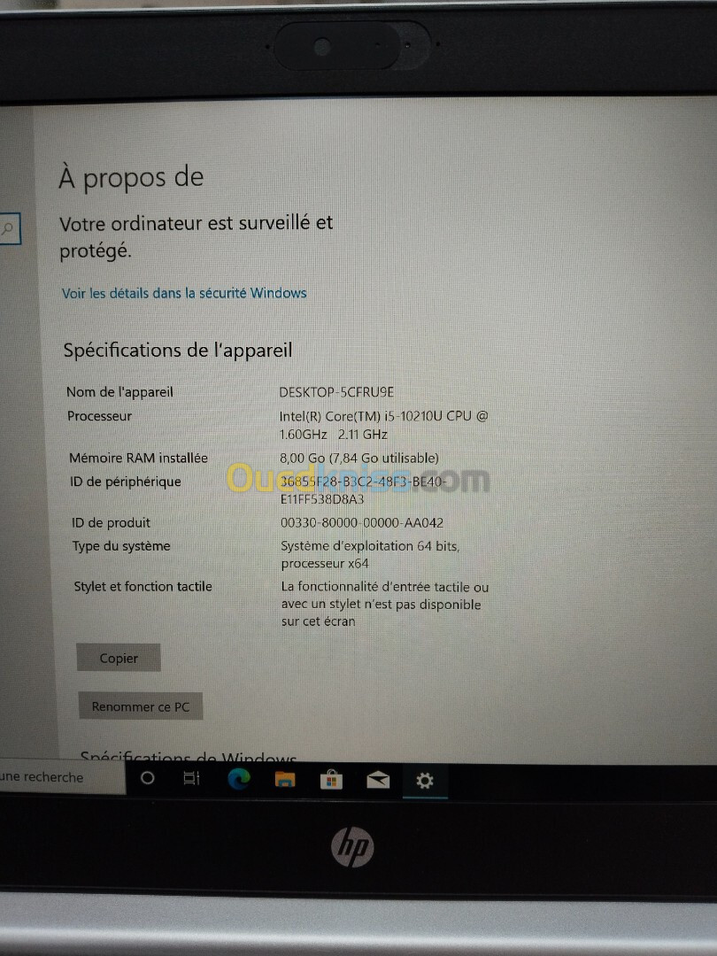 HP ProBoook 440 G7| i5 10eme 10210U 8Go 256Go SSD 14"