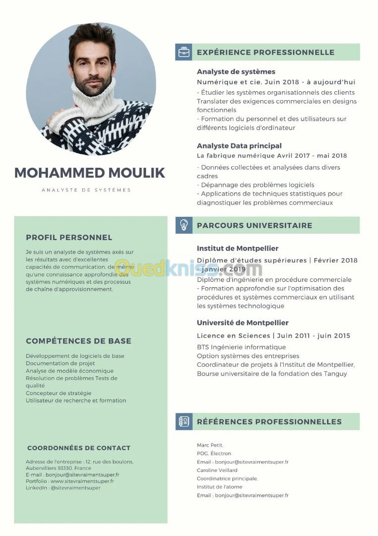 Création d'un CV professionnel