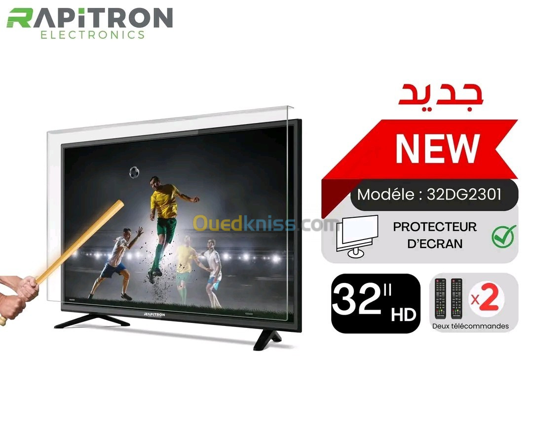 Tv rapitron 32 pouce avec protège d écran 