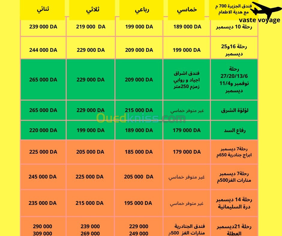   مع هدية الاطعام عمرة نوفمبر و عطلة الشتاء ديسمبر رحلات مباشرة فندق اشراق اجياد الجزيرة لؤلؤة الشرق منارات غزة ابتداء 179000 دج 