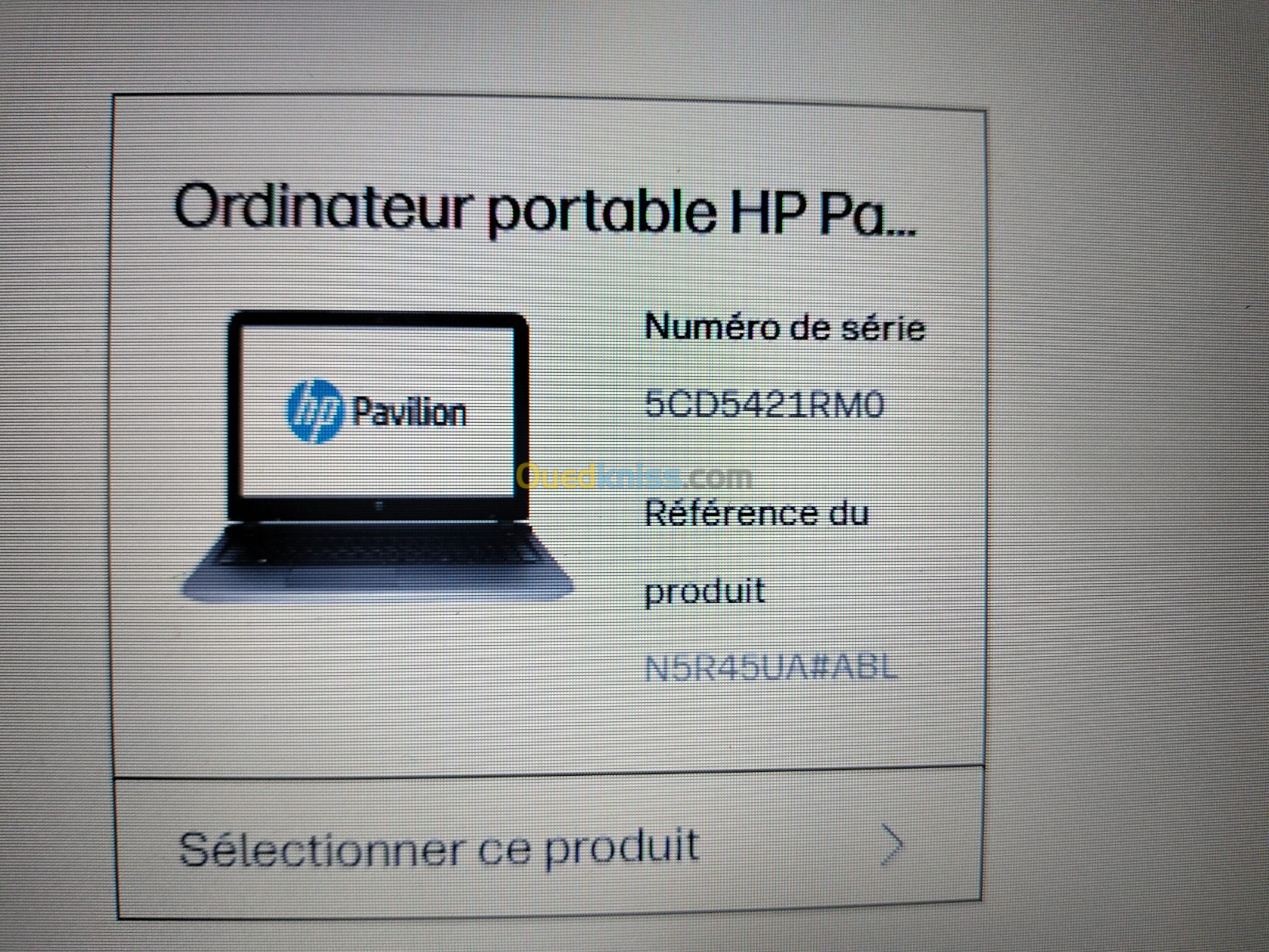 Hp pavillon i5 5200 U 16 Gb RAM 240 G SSD Écran 15,6"