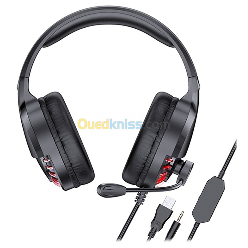 Casque Gaming Stéréo Jack 3.5 Mm + USB Pour Mobile Gaming Pc Ps4 ES-770i AWEI