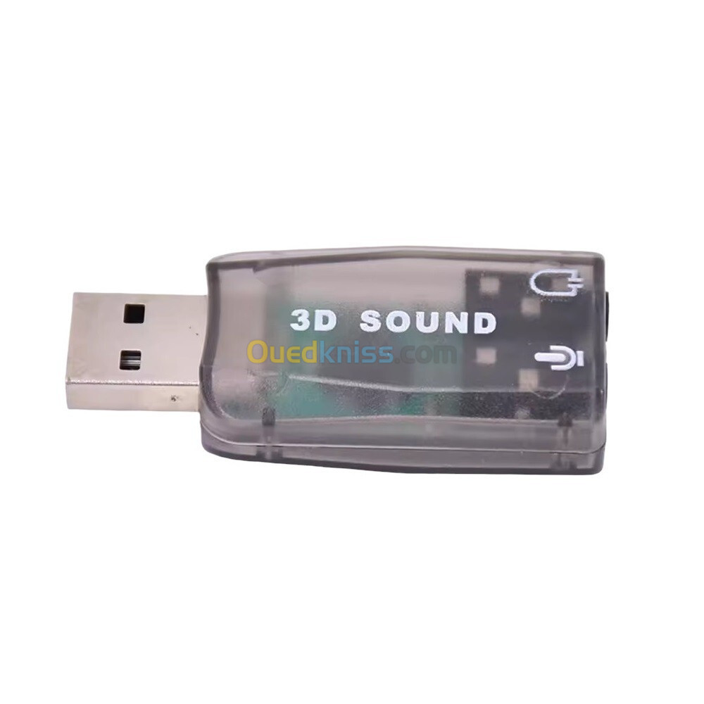 Adaptateur Carte Son USB 3D Sound AC-3 & Virtual 5.1 Stéréo et MIC 