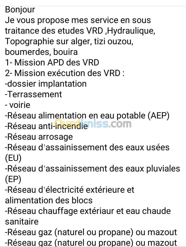 Étude VRD/CES/ TOPOGRAPHIE 