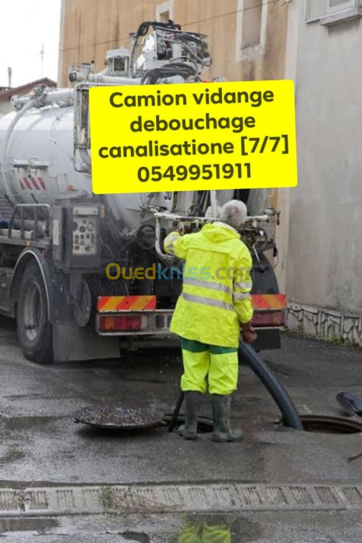 Camion debouchage vidange nettoyage 