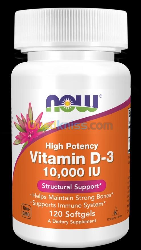 NOW Foods, Vitamine D3,  (5000 - 10 000 UI), 240 capsules