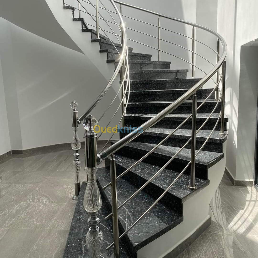 Rampe d'escalier en inox 