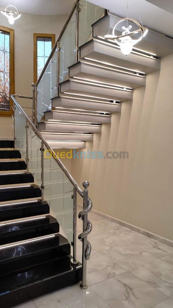 Rampe d'escalier en inox 