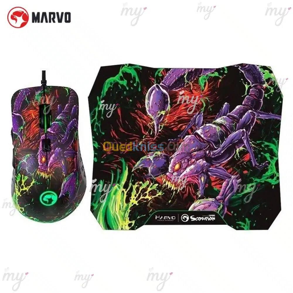 Kit Combo Gaming Souris + Tapis MARVO Scorpion G932+G20