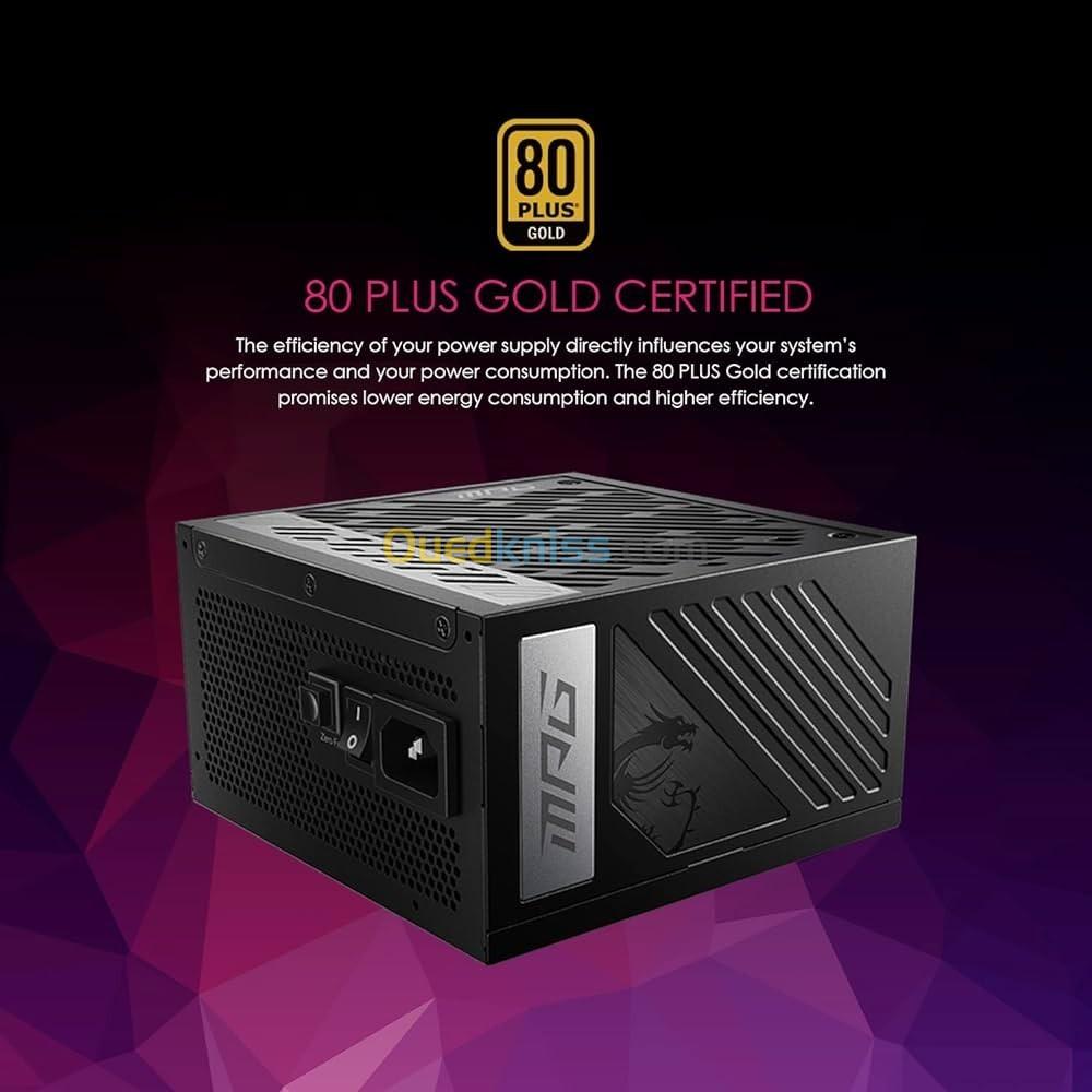 MSI MPG A1000G PCIE5 Bloc D'alimentation Prise EU, 1000W, Certifié 80 Plus Gold