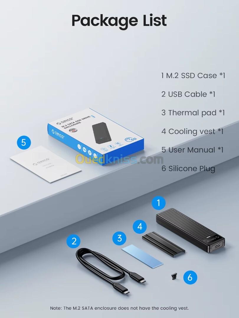 Boîtier / Rack Externe ORICO USB C Pour Disque SSD M.2 NVME PCI-Express